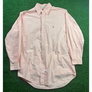 Ralph Lauren Men’s 15-32 Pink Oxford Button Down Shirt Yarmouth 100% Cotton Polo